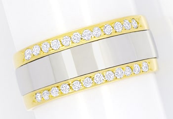 Foto 1 - Breiter Diamantenring 0,24ct Gelbgold Weißgold, R1020