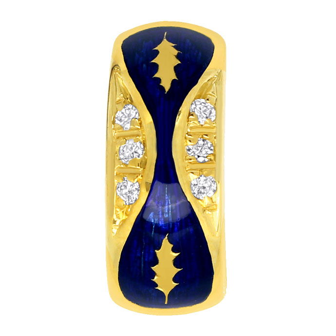 Foto 3 - Faberge Ohrringe mit royalblauem Emaille und Brillanten, R2267