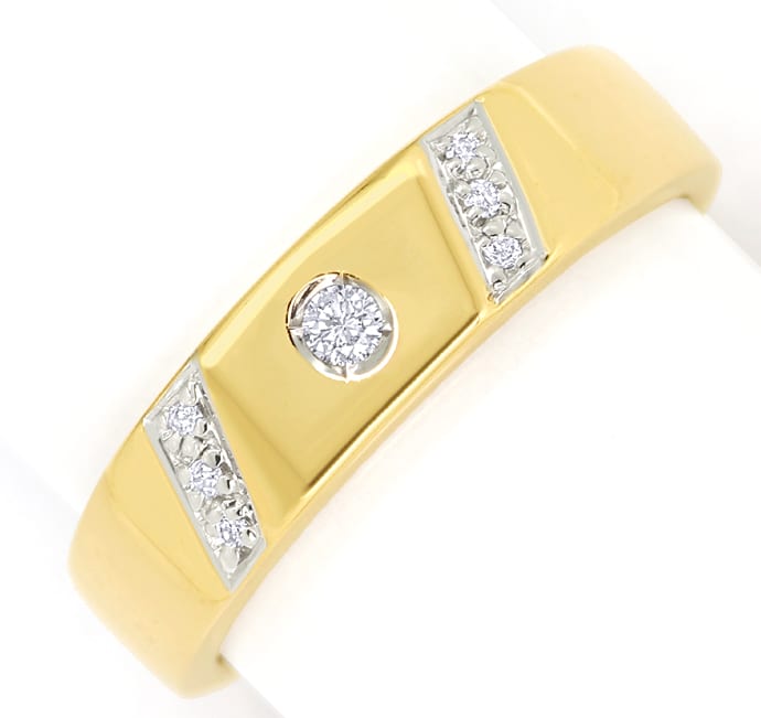 Foto 2 - Diamanten-Bandring eckig mit Brillanten in Gold Bicolor, S1618