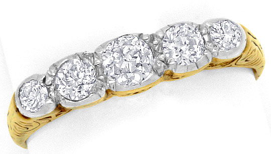Foto 2 - Original antiker Diamant-Ring 0,42ct Gelbgold-Weißgold, S4173