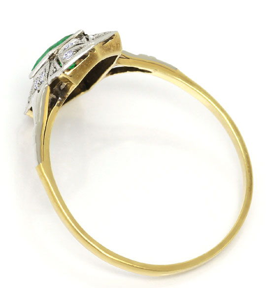 Foto 3 - Alter Art Deco Ring Super Smaragd Diamanten-Gold-Platin, S4816