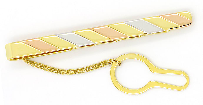 Foto 1 - Modischer Krawattenschieber dreifarbiges Gold, S5058