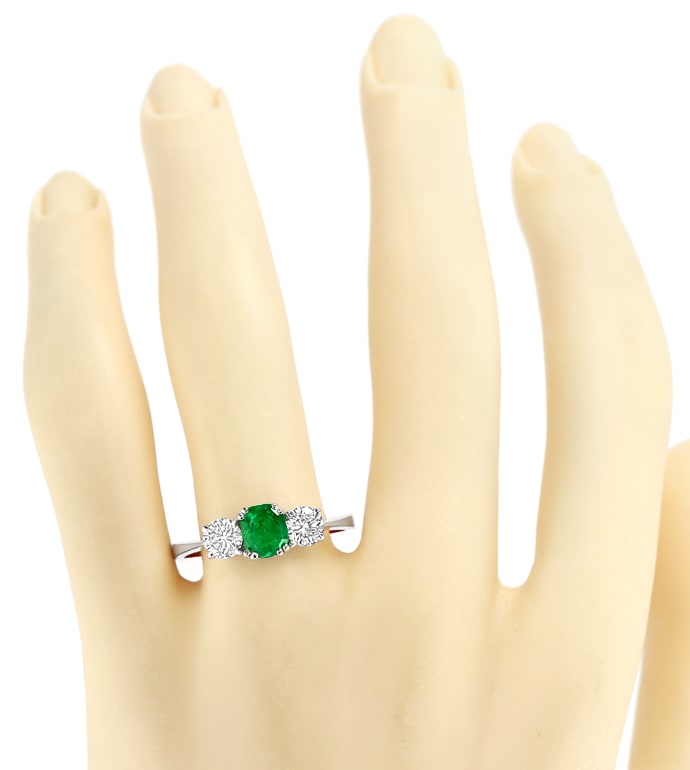 Foto 4 - 1A-Smaragd im Diamanten-Platinring Handarbeit, S5652