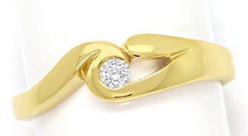 Foto 1 - Solitaer Brillant-Ring Elegant geschwungen 0,08ct River, S9052